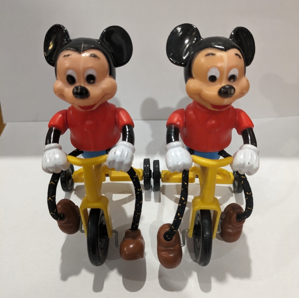 Mickey Mouse 1977 Tricycle Toy (Set of 2) Gabriel & Disney